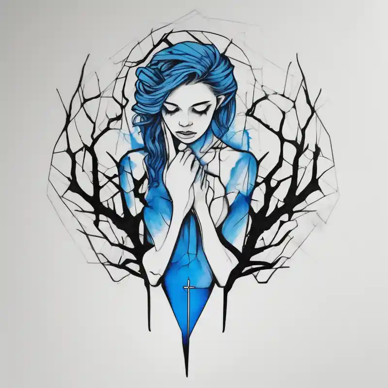 A minimalist tattoo that represents a shattered and betrayed gemini woman who fought hard throughout this year. With colors – Realista, Colores vivos